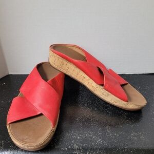 Fitflop Red Leather Criss Cross Shoes